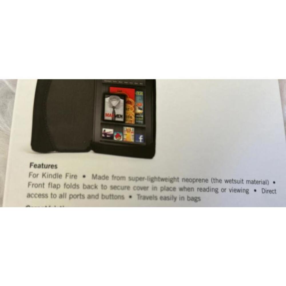 New BUILT Black Neoprene Stretch Cover For All Models Of Kindle Touch - Picture 3 of 3